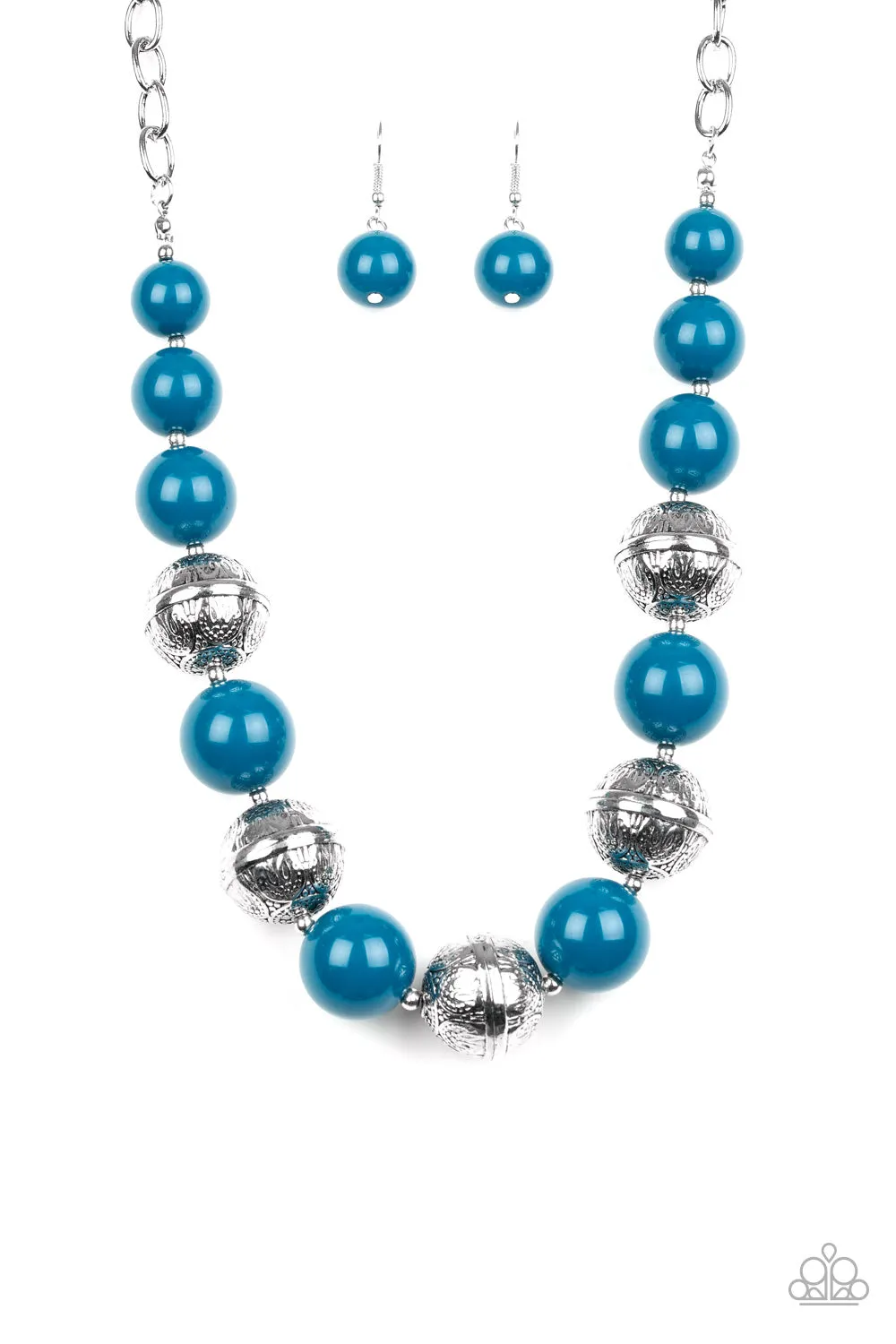 Paparazzi Necklace ~ Floral Fusion - Blue