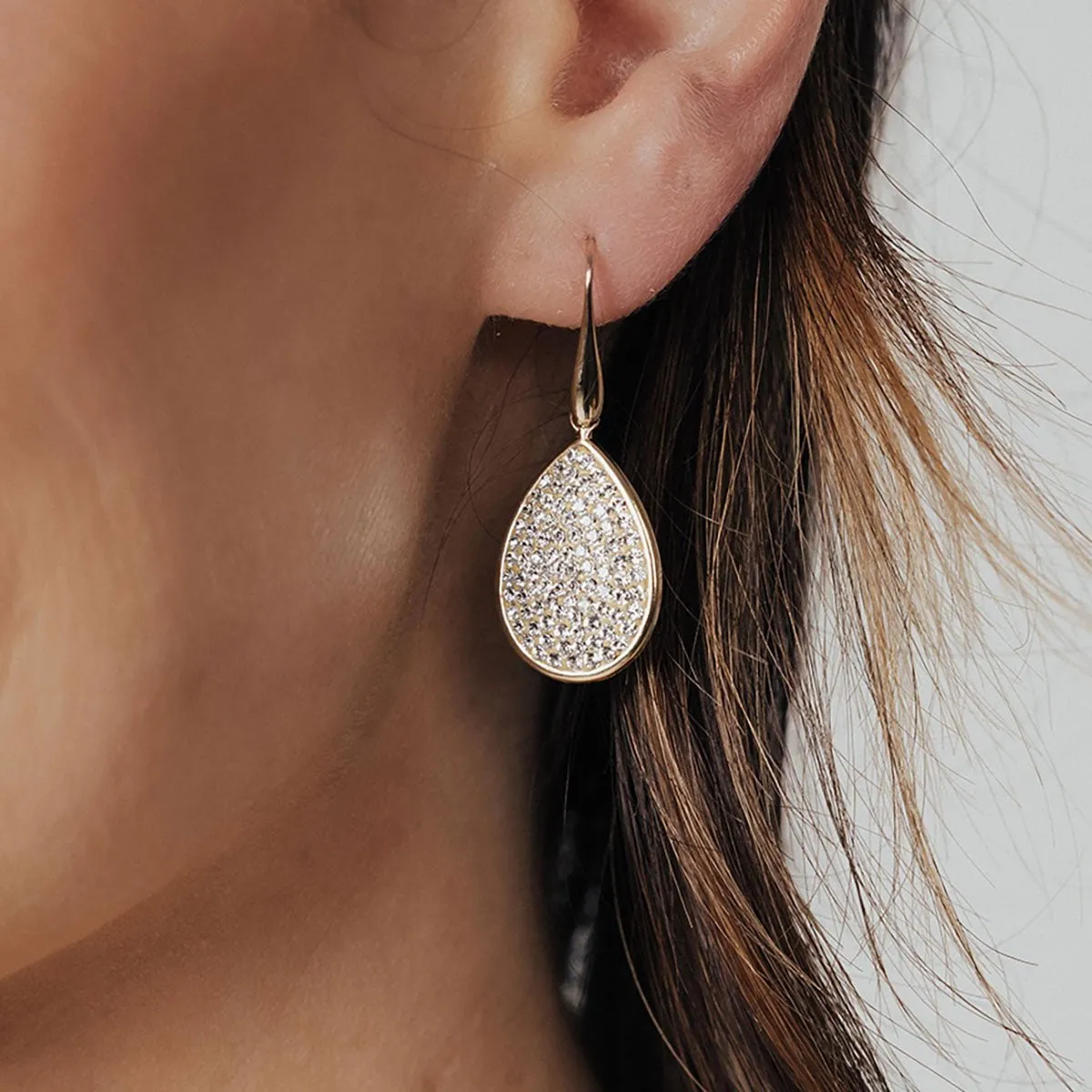 Pave Swarovski Crystal Teardrop Earrings