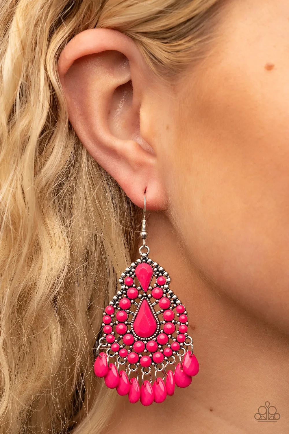 Persian Posh - Pink Paparazzi Earrings