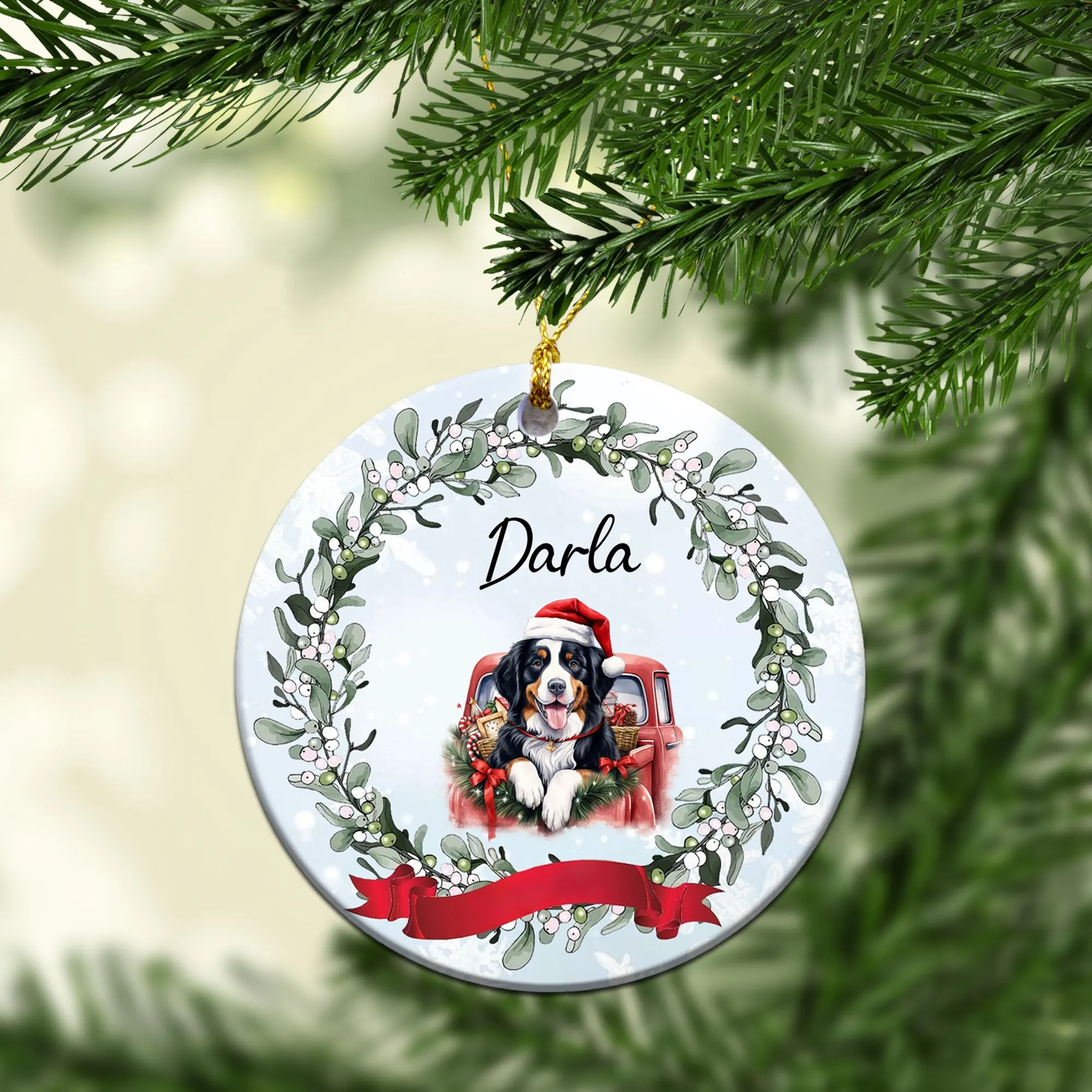 Personalized Dog Car Custom Ceramic Ornament