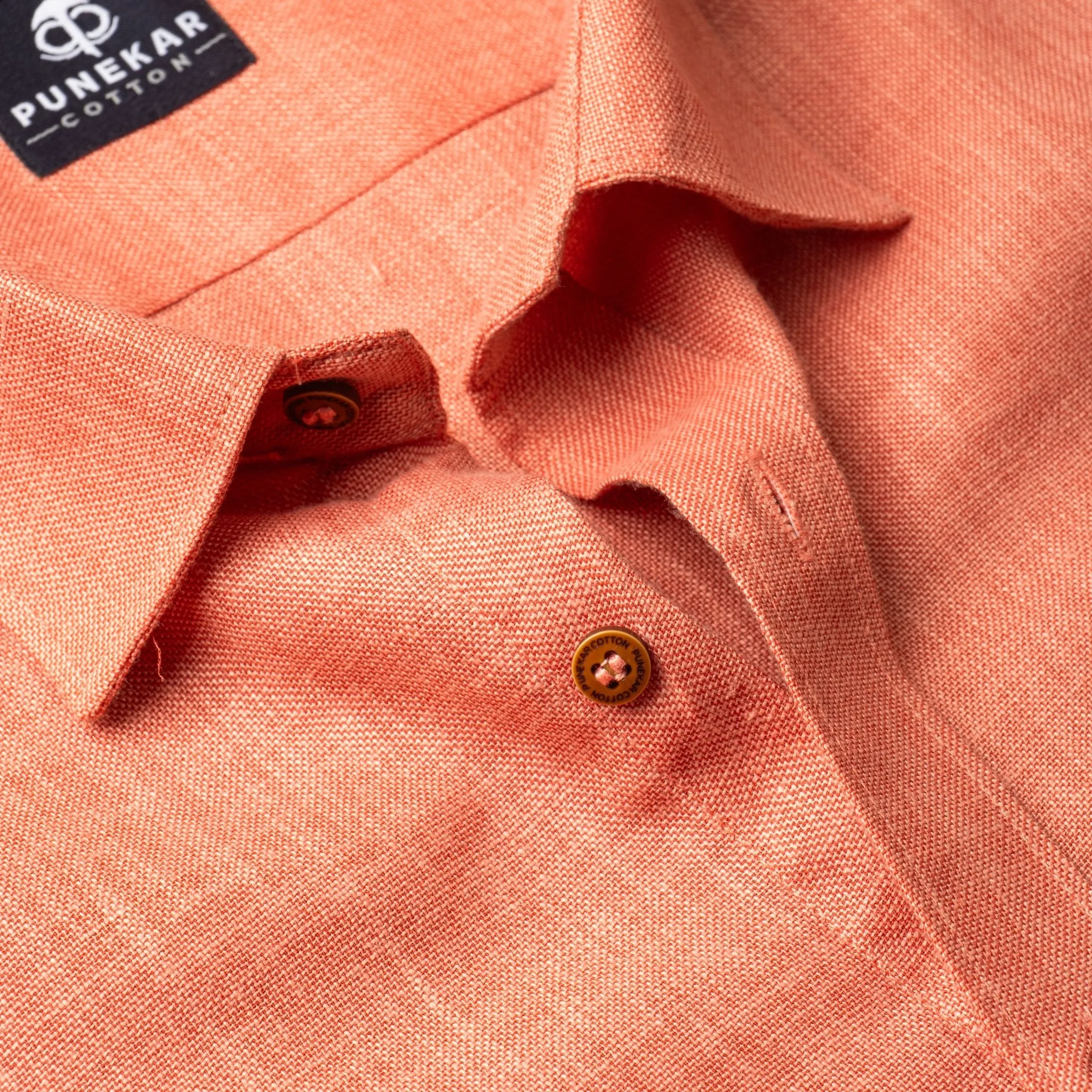 Pink Color Blended Linen Shirt For Men's