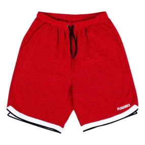 PLEASURES LACE BASKETBALL SHORT -RED