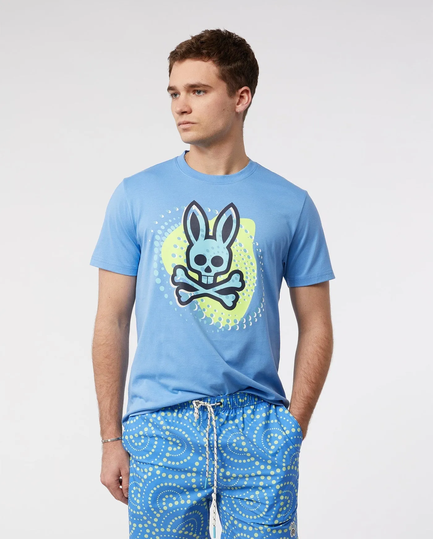 Psycho Bunny Mens Hurell Graphic Tee - Mountain Sky