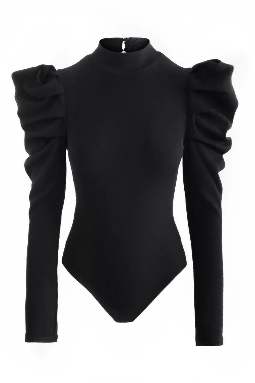 Puff Sleeve Black Bodysuit