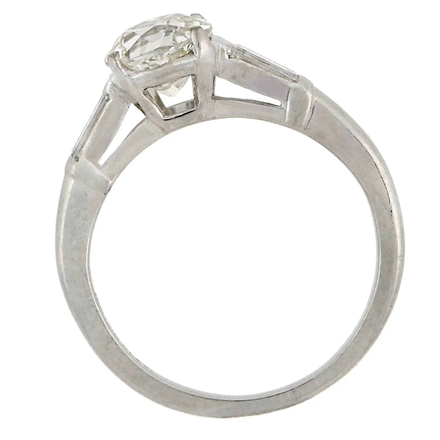 Retro Platinum Diamond Engagement Ring 1.00ct center