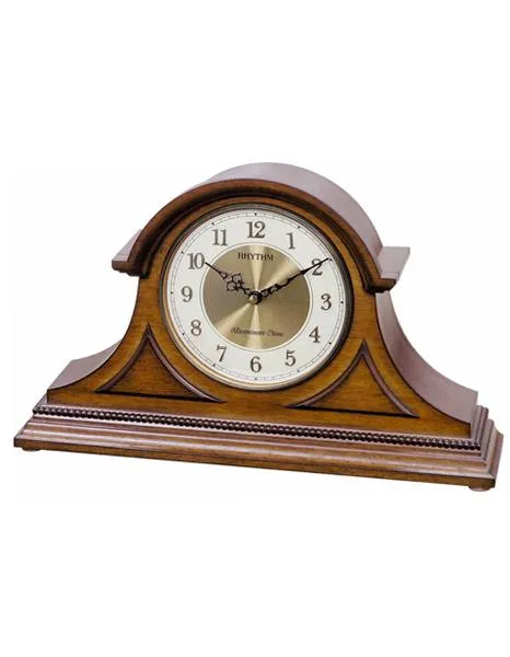 Rhythm WSM Remington II Musical Chiming Pendulum Mantel Clock - Wooden Case