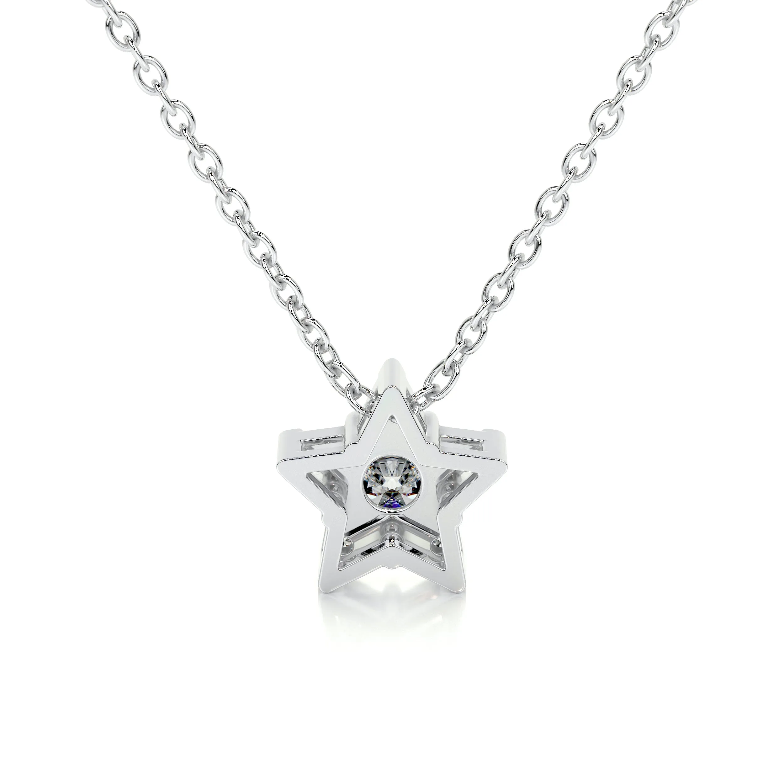 Robbie Diamond Pendant   (0.30 Carat) -14K White Gold