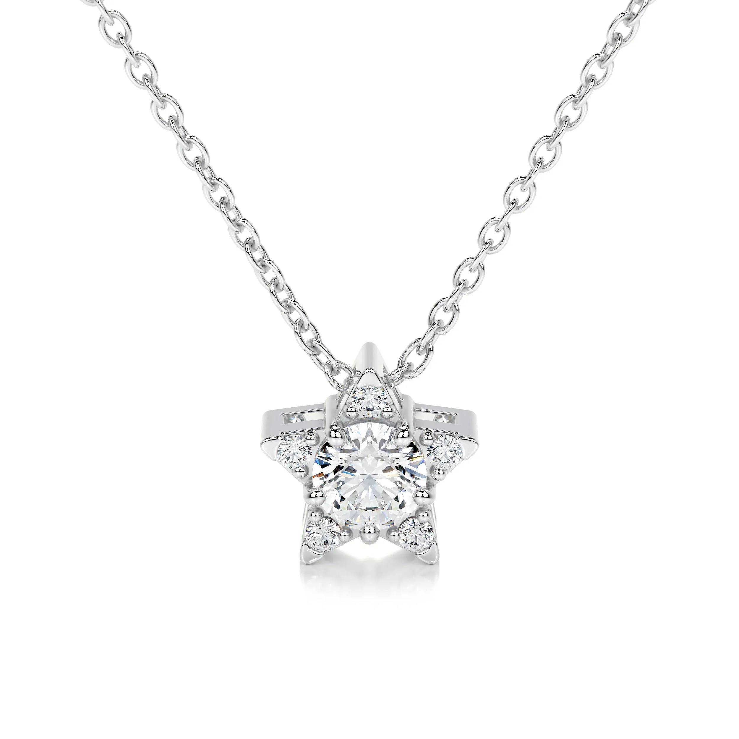 Robbie Diamond Pendant   (0.30 Carat) -14K White Gold