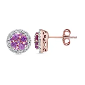 Rose Gold Sapphire & Diamond Heirloom Earrings