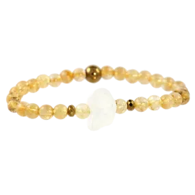 Rough Clear Quartz & Citrine Gemstone Bracelet