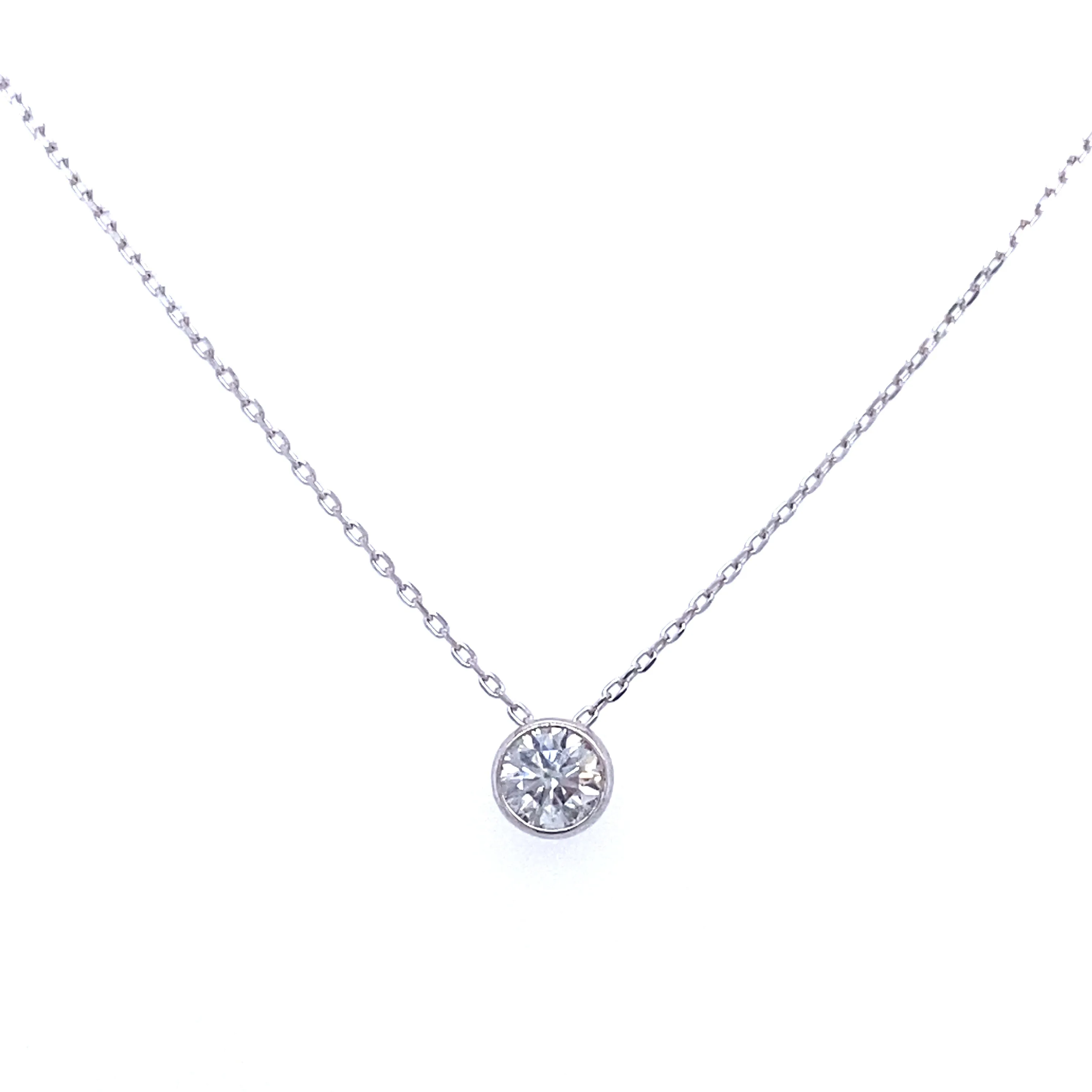 Round Diamond Solitaire Necklace