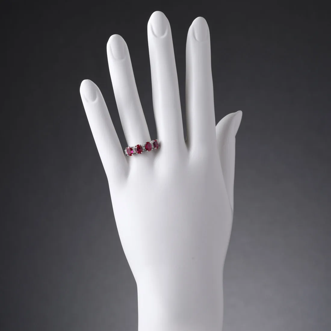 Ruby Sterling Silver Ring 2 Carats Size 5