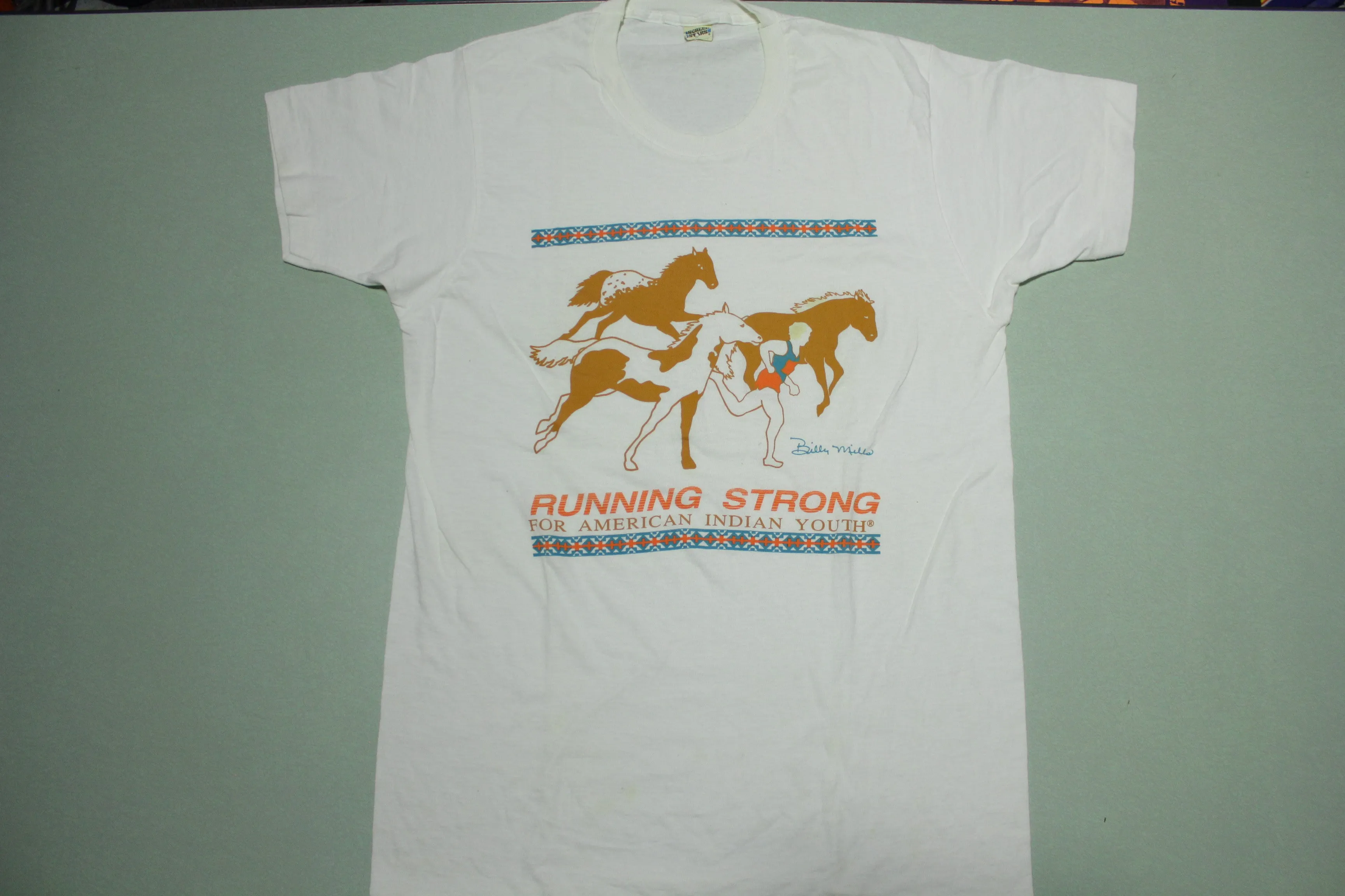 Running Strong American Indian Youth Vintage 80's Screen Stars USA Single Stitch T-Shirt