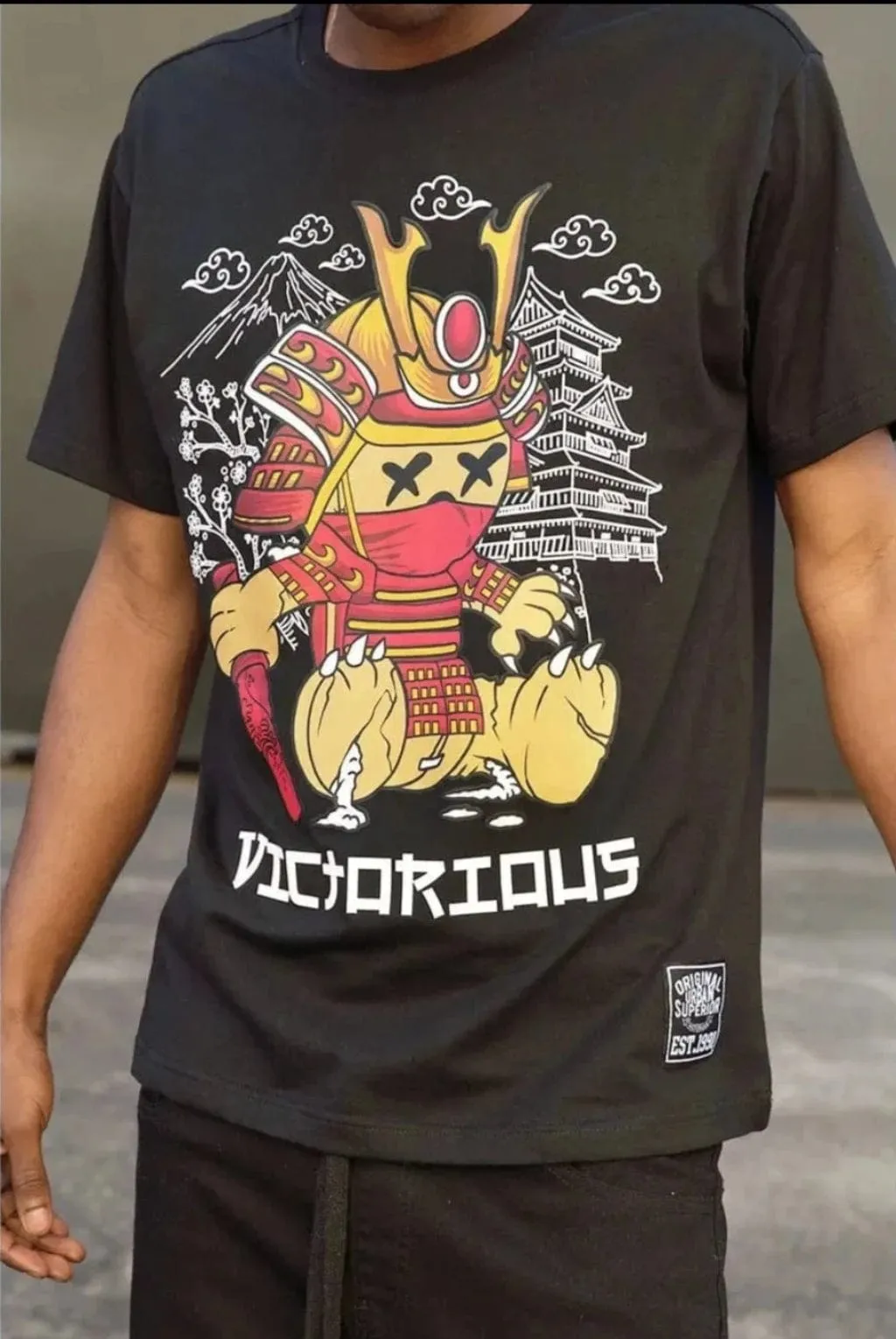 Samurai Bear Short Sleeve Tee - Black