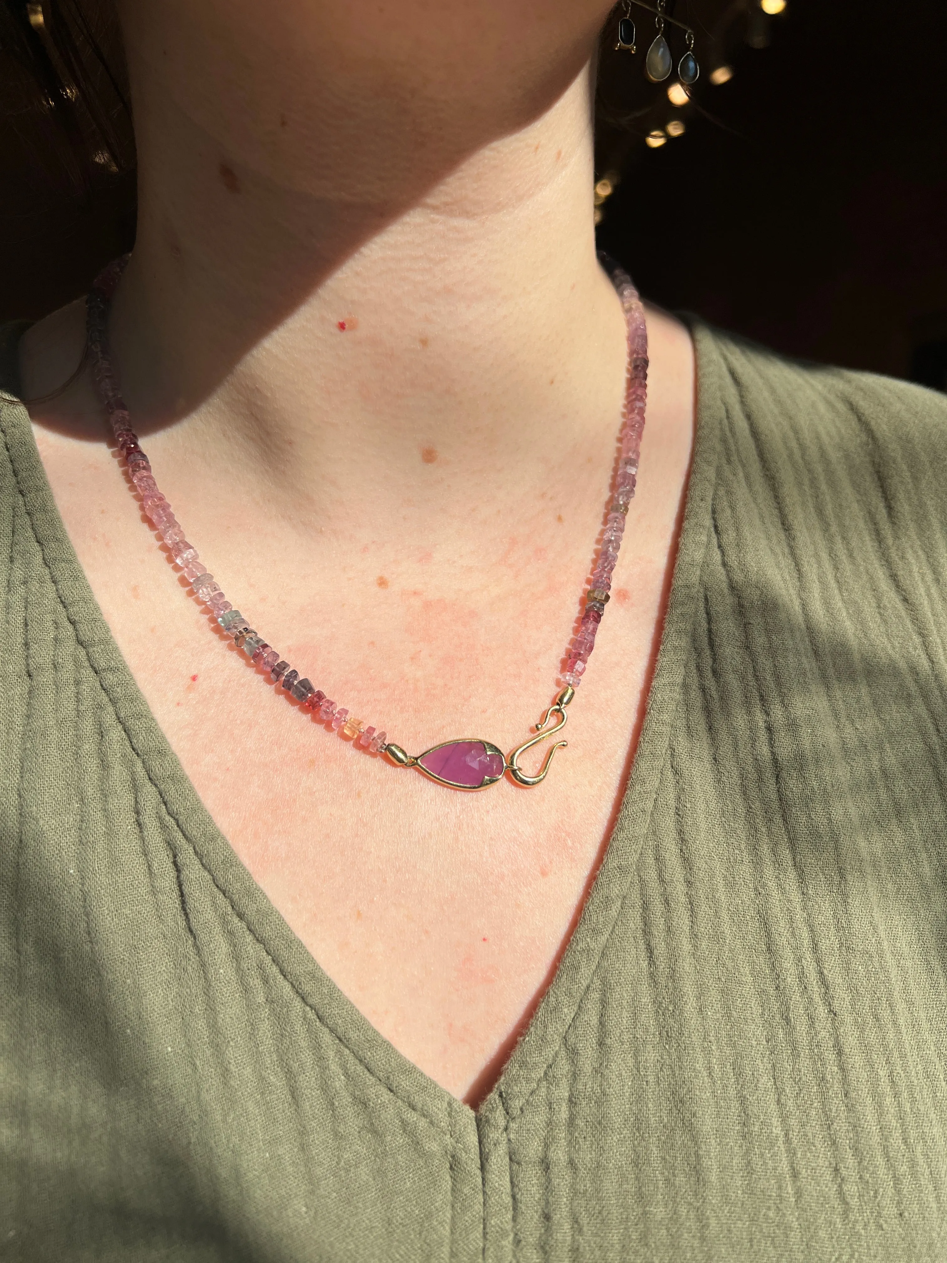 Serpent Necklace, Spinel and Pink Tourmaline