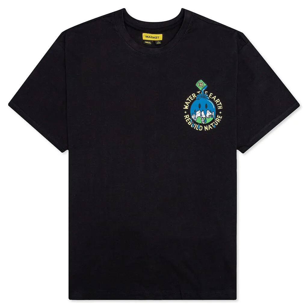 Smiley Water The Planet Tee - Black