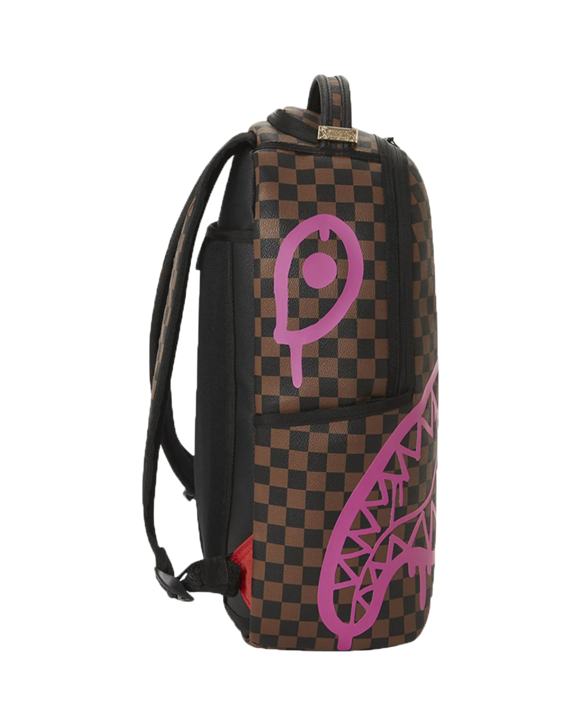 Sprayground Pink Drip Brown Check Dlx Backpack