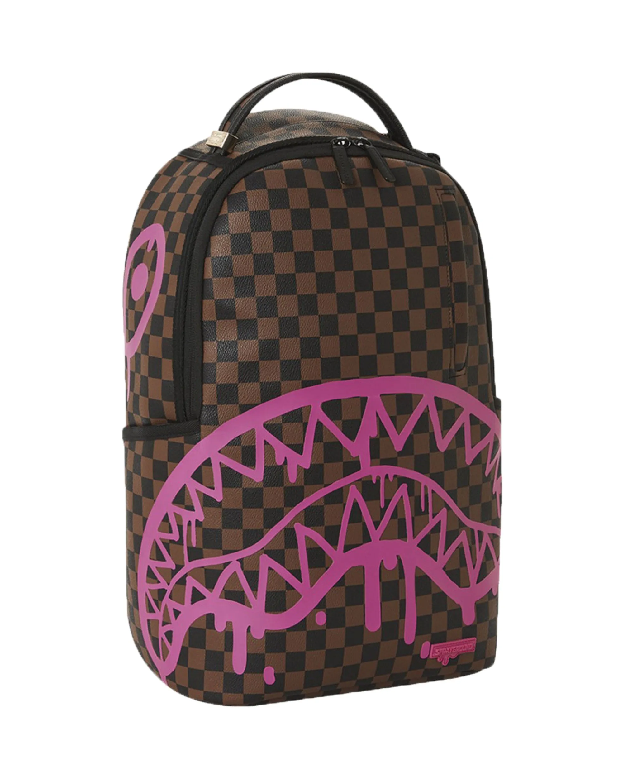 Sprayground Pink Drip Brown Check Dlx Backpack