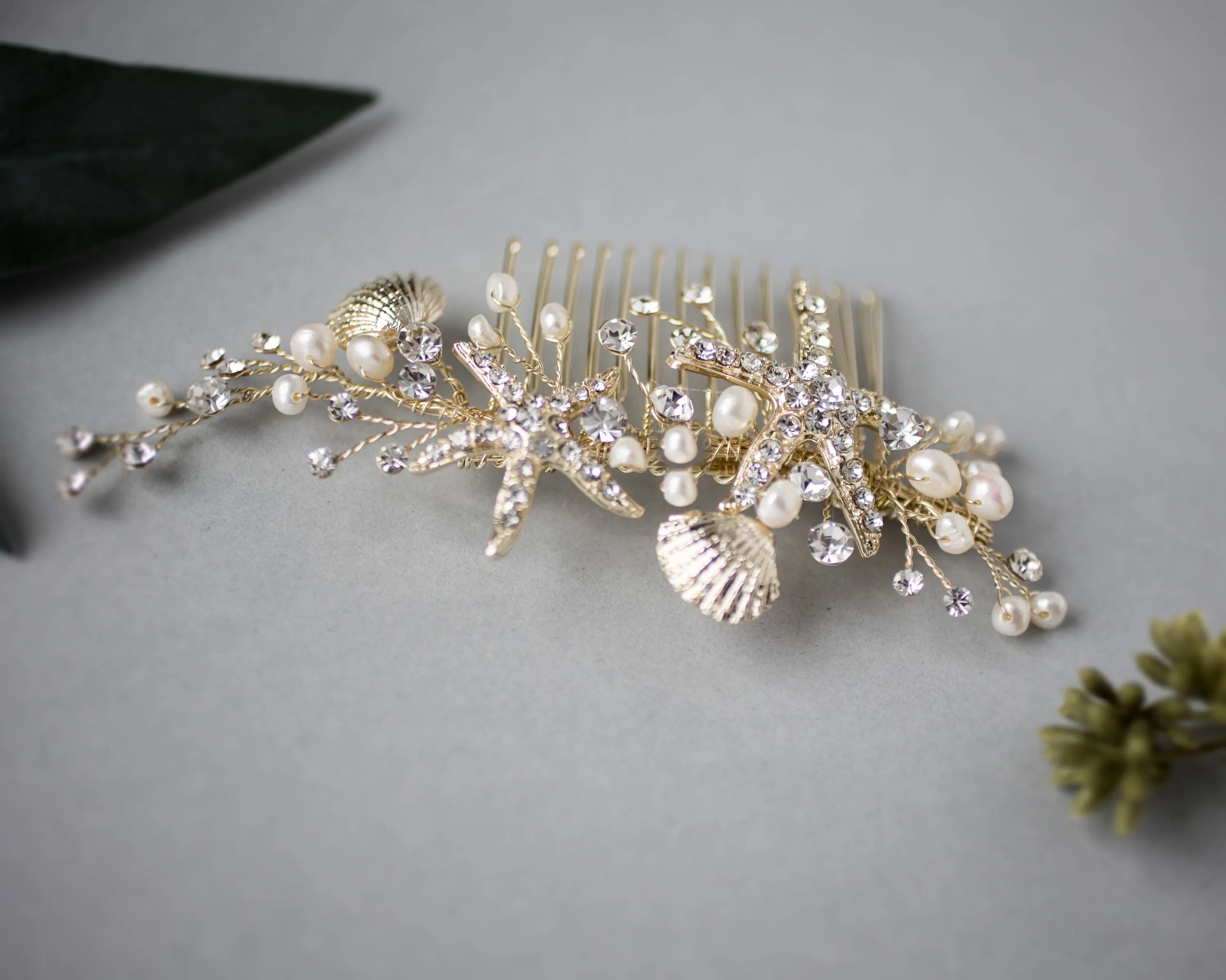 Starfish and Shell Mermaid Hair Comb