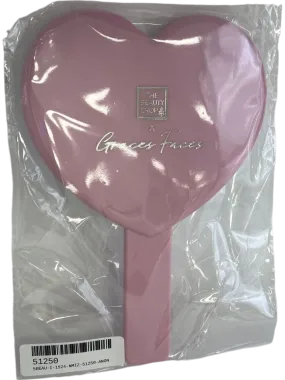 The Beauty Crop x Graces Faces Pink Love Heart Handheld Mirror