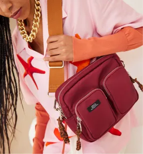 The Messenger Recycled Nylon Pocket Bag | Rusty Magenta