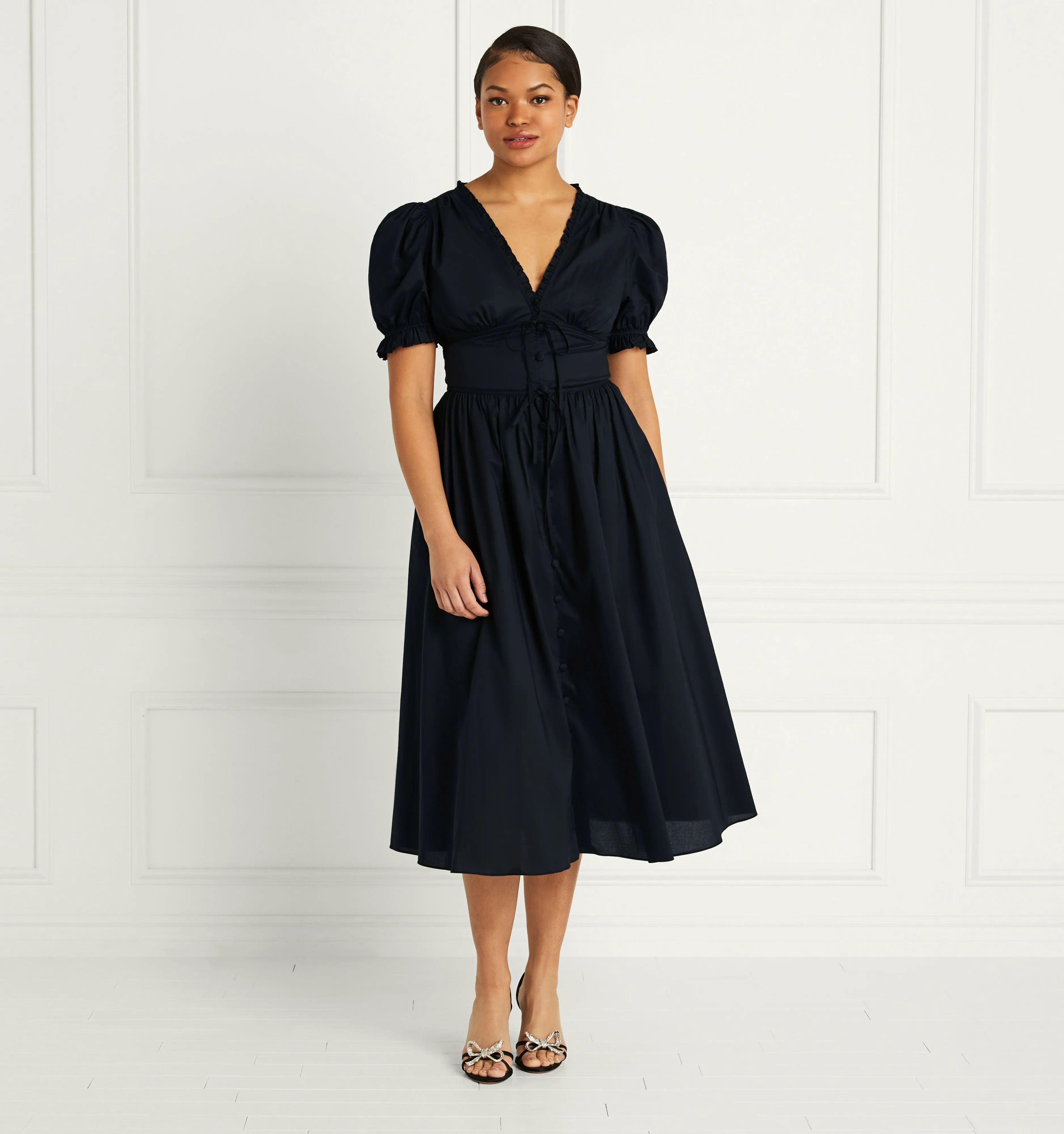 The Sabrina Dress - Black Cotton