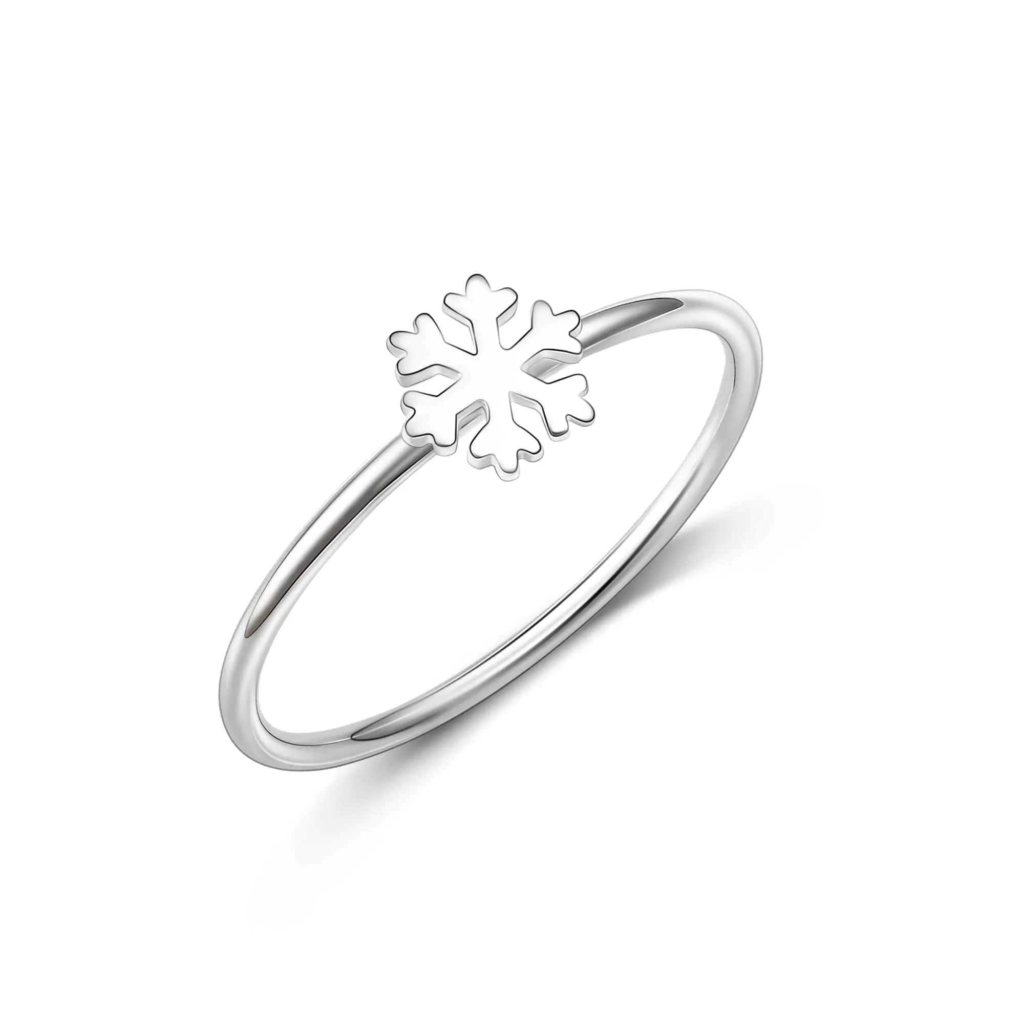 Tiny Winter Snowflake Ring Sterling Silver