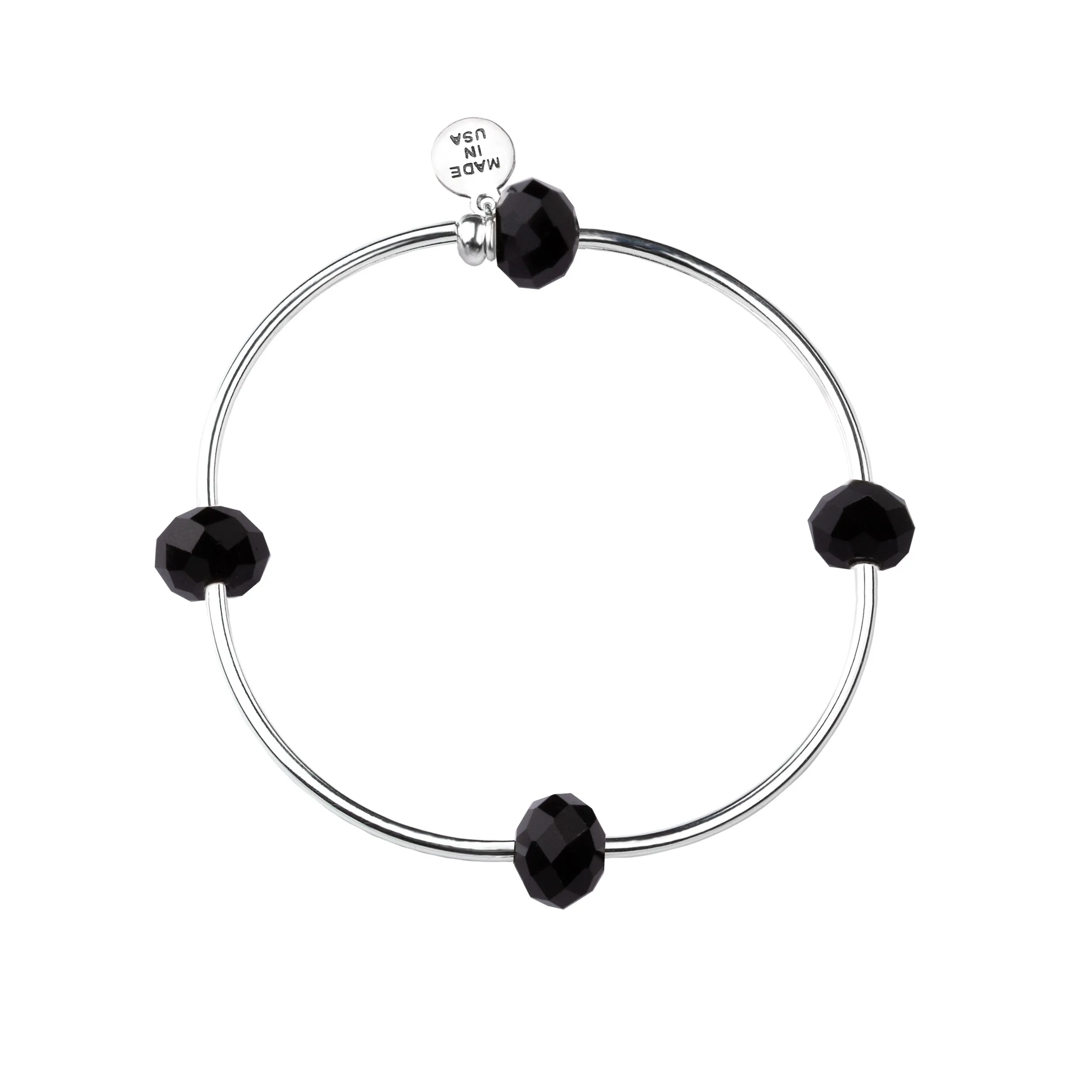 Wish | Bracelet | Jet Black - Crystal