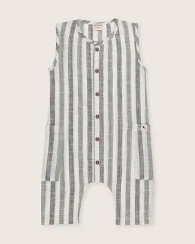 Woven Stripe Shortie Dungarees