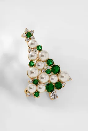 YULETIDE PEARL TREE PIN